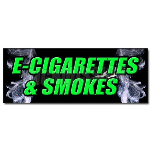 E-CIGS & SMOKES DECAL sticker bubblers rolling paper e cigarettes vaporize, D-12 E-Cigs & Smokes